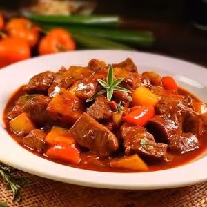 Beef Kaldereta with Rice