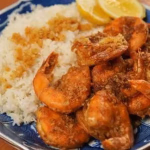 Buttered Garlic Prawns with Rice